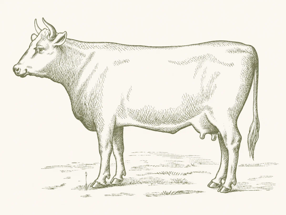 Illustrated bull representing halal cattle slaughter services