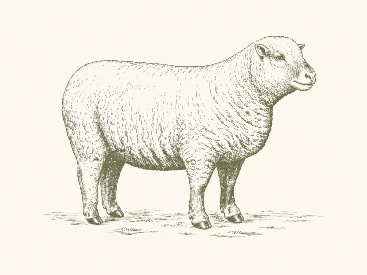 Illustrated lamb representing halal sheep slaughter services